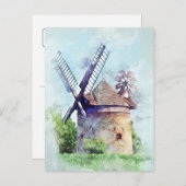 風車スケッチ ポストカード (正面/裏面)