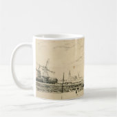 風車マグカップのスケッチ コーヒーマグカップ (左)