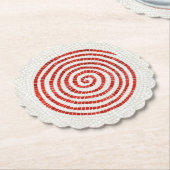 風車モザイクスカロップラウンド紙コースター ペーパーコースター (アングル)