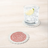 風車モザイクスカロップラウンド紙コースター ペーパーコースター (インサイチュ)
