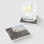 風車ユニークの内側からのビュー ストーンコースター (横)