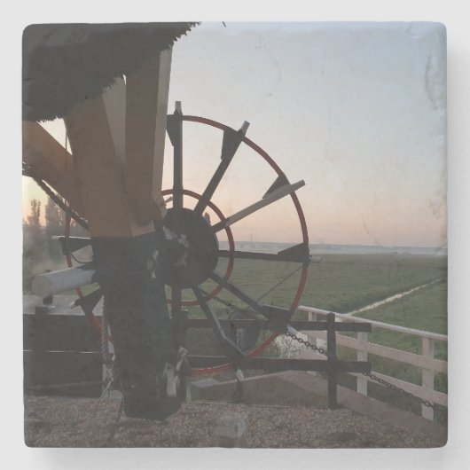 風車ユニークの内側からのビュー ストーンコースター (正面)