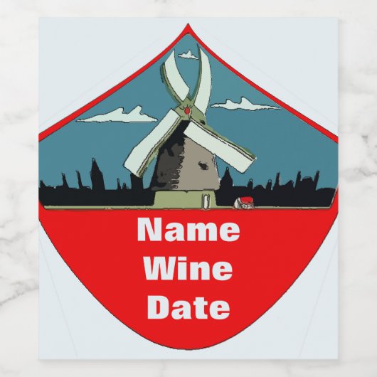 風車ワイン ワインラベル (シングルラベル)