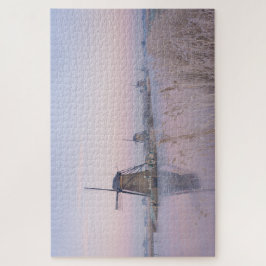 風車上の冬の柔らかい日の出ライト ジグソーパズル