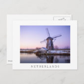 風車付きサンライズと「オランダ」はがき ポストカード (正面/裏面)
