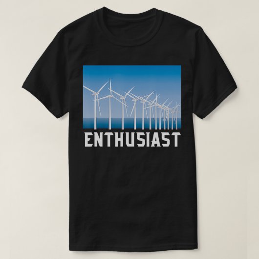 風車再生可能エネルギー愛好家風車 Tシャツ (デザイン正面)