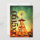 風車動揺して素朴結婚式招待状 招待状 (裏面)