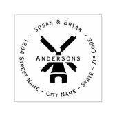 風車差出人住所自己インキングスタンプ セルフインキングスタンプ (デザイン)