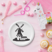 風車建物 ペーパープレート (パーティー)