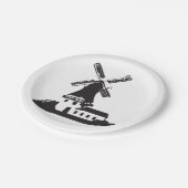 風車建物 ペーパープレート (アングル)