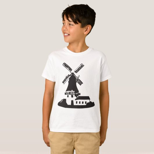 風車建物 Tシャツ (正面フル)