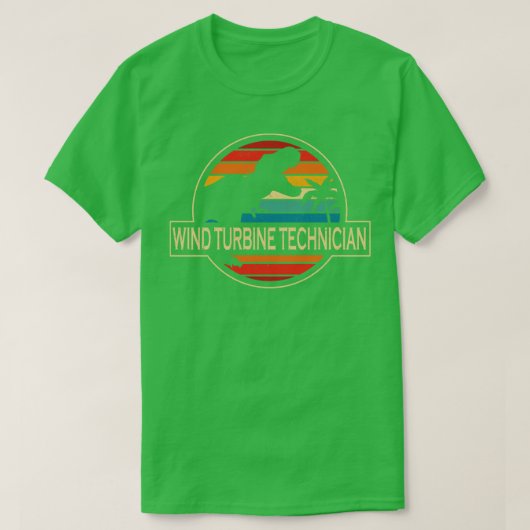 風車技術者の恐竜 Tシャツ (デザイン正面)