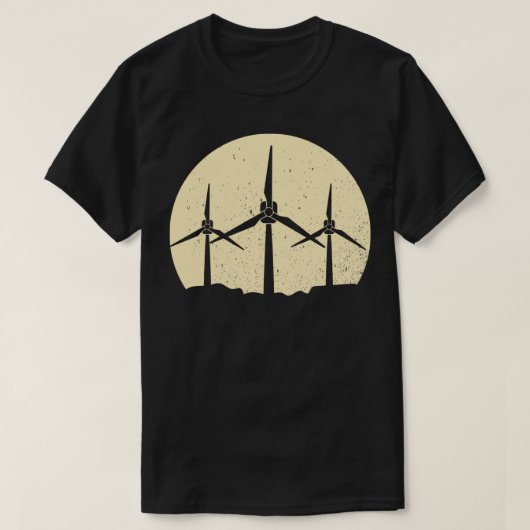 風車環境風力技術者 Tシャツ (デザイン正面)