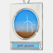 風車風景 シルバープレートバナーオーナメント (左)
