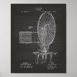 風車1893のパテントの芸術の黒板 ポスター
