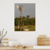 風車3カラープリント ポスター (キッチン)