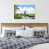 風車3基と運河のキャンバス キャンバスプリント (インサイチュ (寝室))