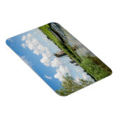 風車3基と運河の長方形マグネット マグネット (右側)