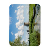 風車3基と運河の長方形マグネット マグネット (縦)