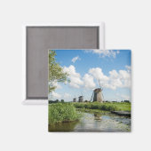 風車3基と運河磁石 マグネット (正面/裏面)