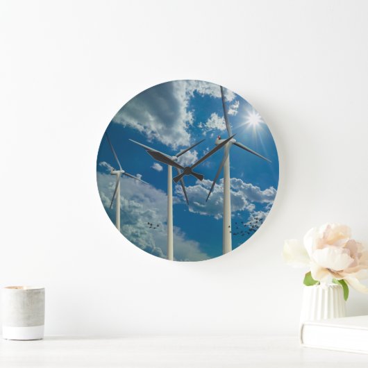 風車3基 ラージ壁時計 (ホーム)