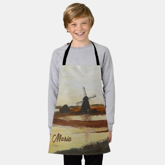 風車 エプロン (着用した状態)