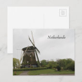 風車，オランダ，オランダ，アムステルダム，オランダ ポストカード (正面/裏面)