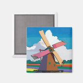 風車、オランダ、追加文字 マグネット (正面/裏面)