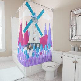 風車 シャワーカーテン