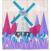 風車 シャワーカーテン (正面)