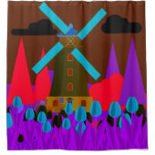 風車 シャワーカーテン (正面)