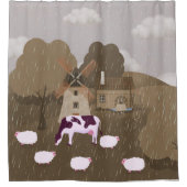 風車 シャワーカーテン (正面)