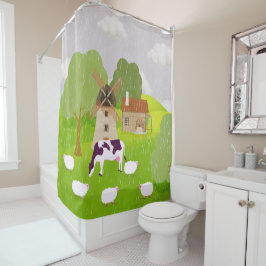 風車 シャワーカーテン