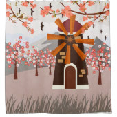 風車 シャワーカーテン (正面)