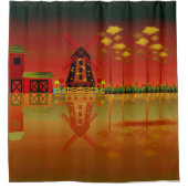 風車 シャワーカーテン (正面)