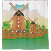 風車 シャワーカーテン (正面)