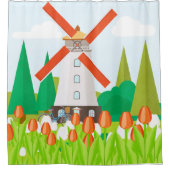 風車 シャワーカーテン (正面)