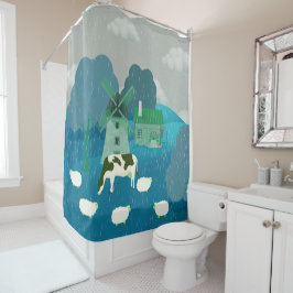 風車 シャワーカーテン