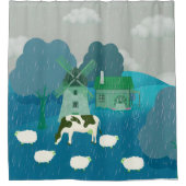 風車 シャワーカーテン (正面)