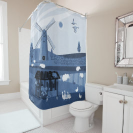 風車 シャワーカーテン