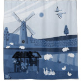 風車 シャワーカーテン (正面)