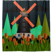 風車 シャワーカーテン (正面)