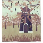 風車 シャワーカーテン (正面)