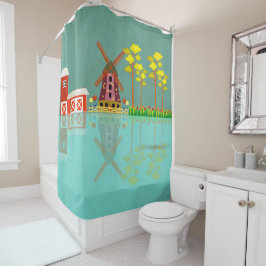 風車 シャワーカーテン