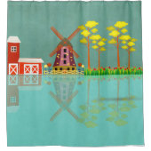 風車 シャワーカーテン (正面)