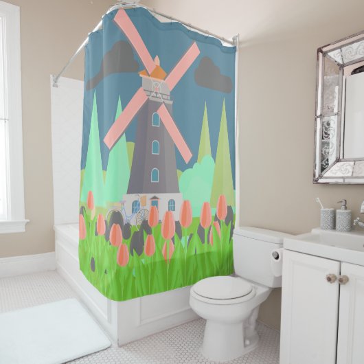 風車 シャワーカーテン (インサイチュ)