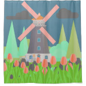 風車 シャワーカーテン (正面)