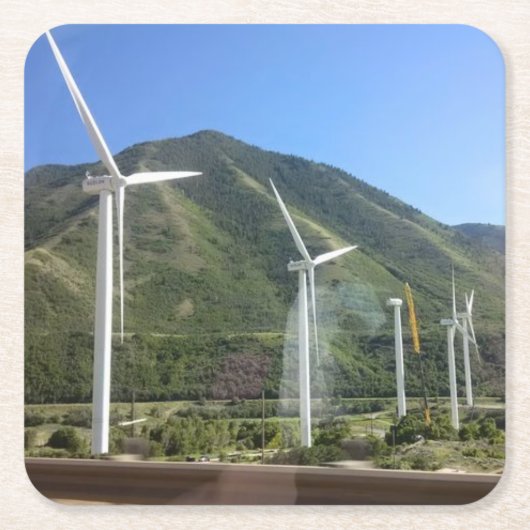 風車 スクエアペーパーコースター (正面)