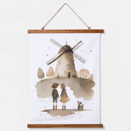 風車 吊り下げ型タペストリー (正面)