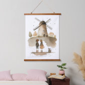 風車 吊り下げ型タペストリー (寝室)